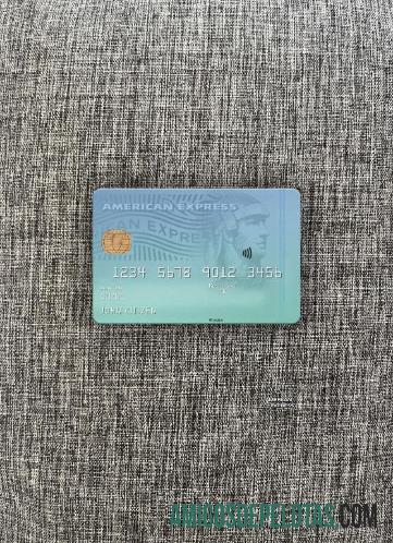 Frente fotográfica do cartão AMEX do banco CFSB dos EUA Nova York exemplo